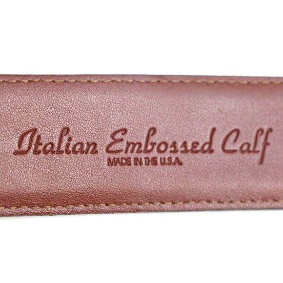 Torino CROCO BROWN GENUINE LEATHER 1.5"Wd CASUAL DRESS MEN'S BELT Sz 46 (P31 - Picture 8 of 16